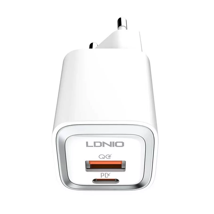 شارژر دیواری 20 وات الدینیو مدل A2318M MFI به همراه کابل لایتنینگ