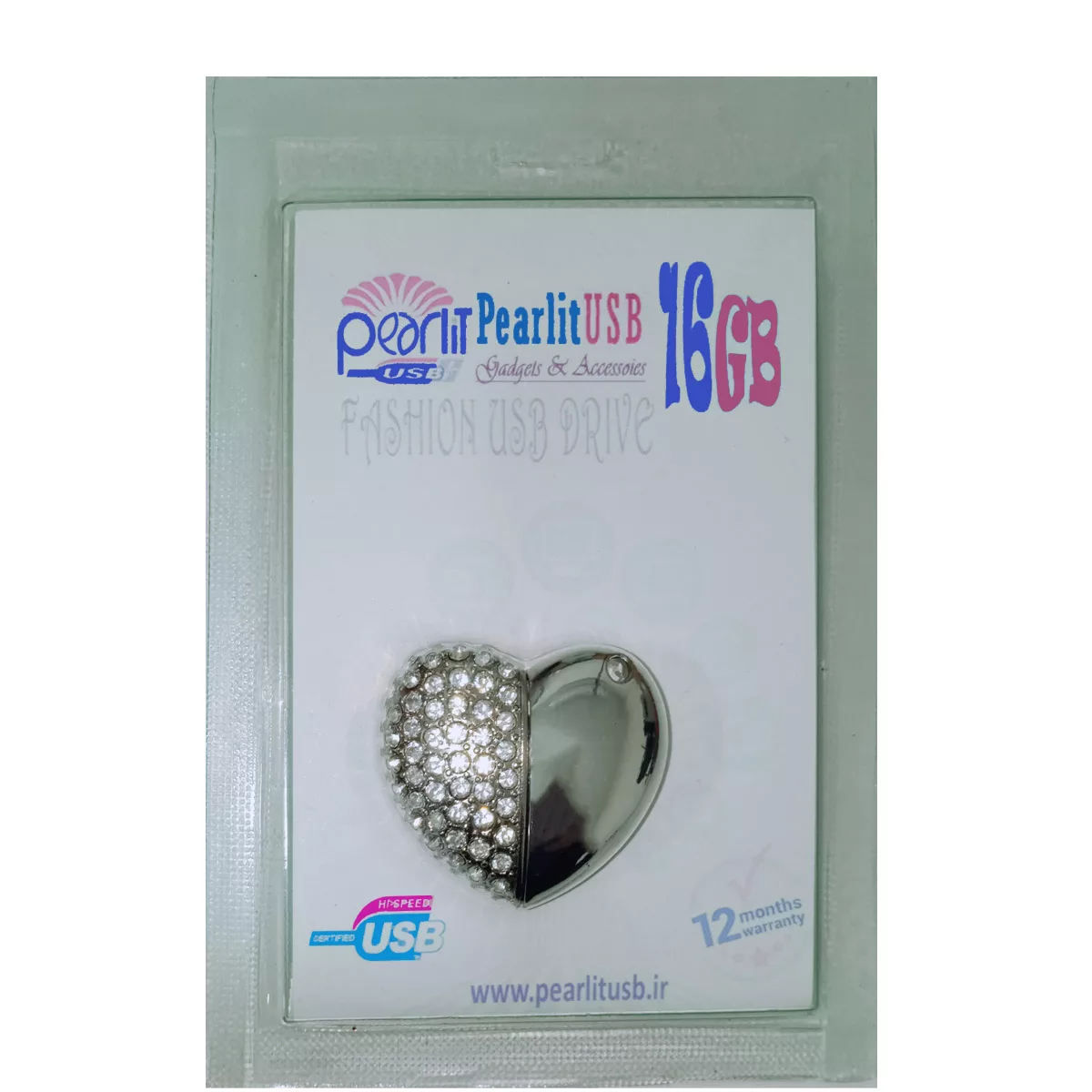 فلش مموری پرلیت یو اس بی مدل  قلب W-02 ظرفیت 16 گیگابایت