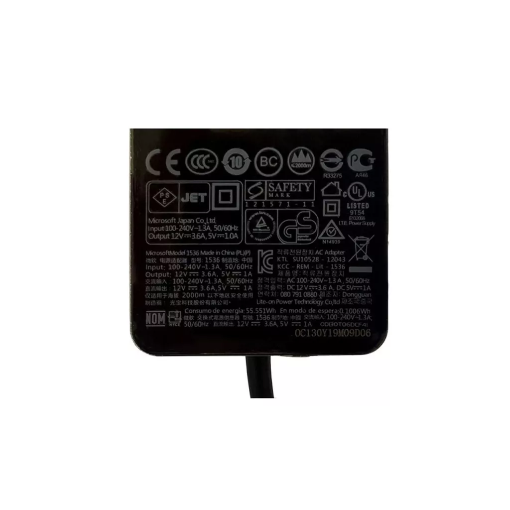 شارژر 48 وات کد GL11 مناسب برای تبلت مایکروسافت Surface PRO2 12V 3.6A