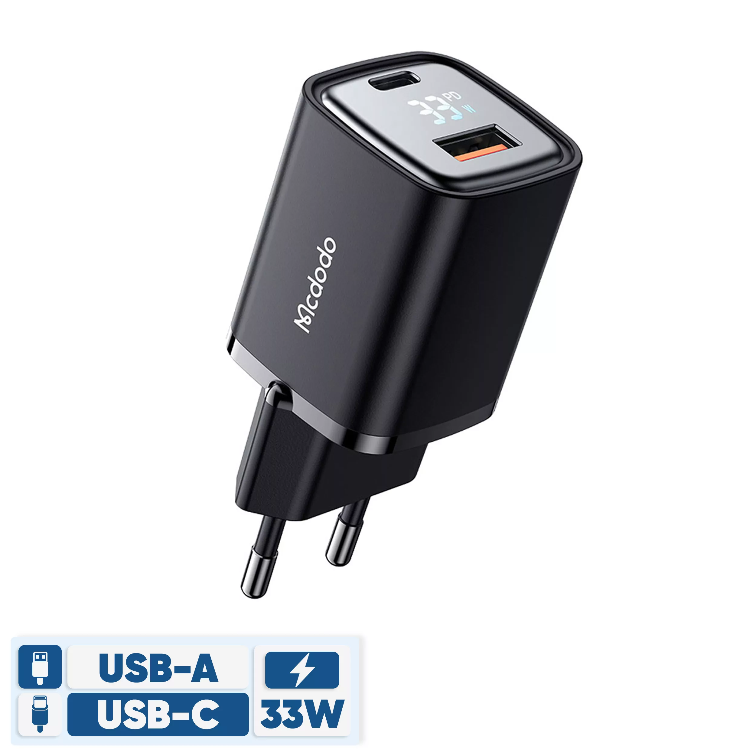 شارژر دیواری 33 وات دو پورت مک دودو مدل CH-1701