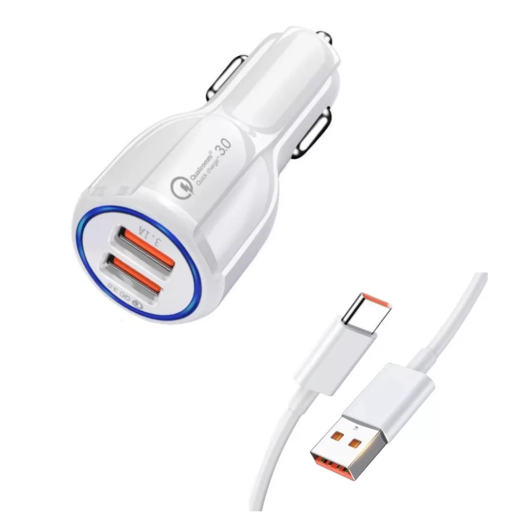 شارژر فندکی 35 وات مدل QC 3 به همراه کابل USB-C