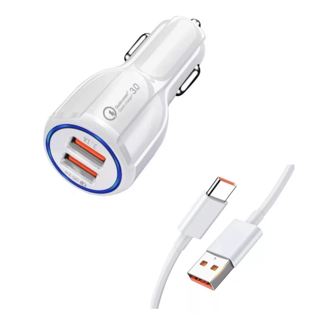 شارژر فندکی 35 وات مدل QC 3 به همراه کابل USB-C