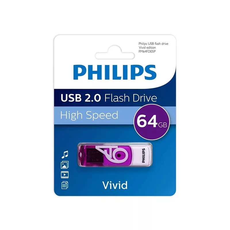 فلش مموری فیلیپس مدل vividfm64fd05p ظرفیت 64 گیگابایت