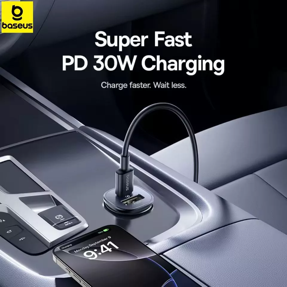 شارژر فندکی 30 وات 2 پورت بیسوس مدل  GoTrip BS-C15C1