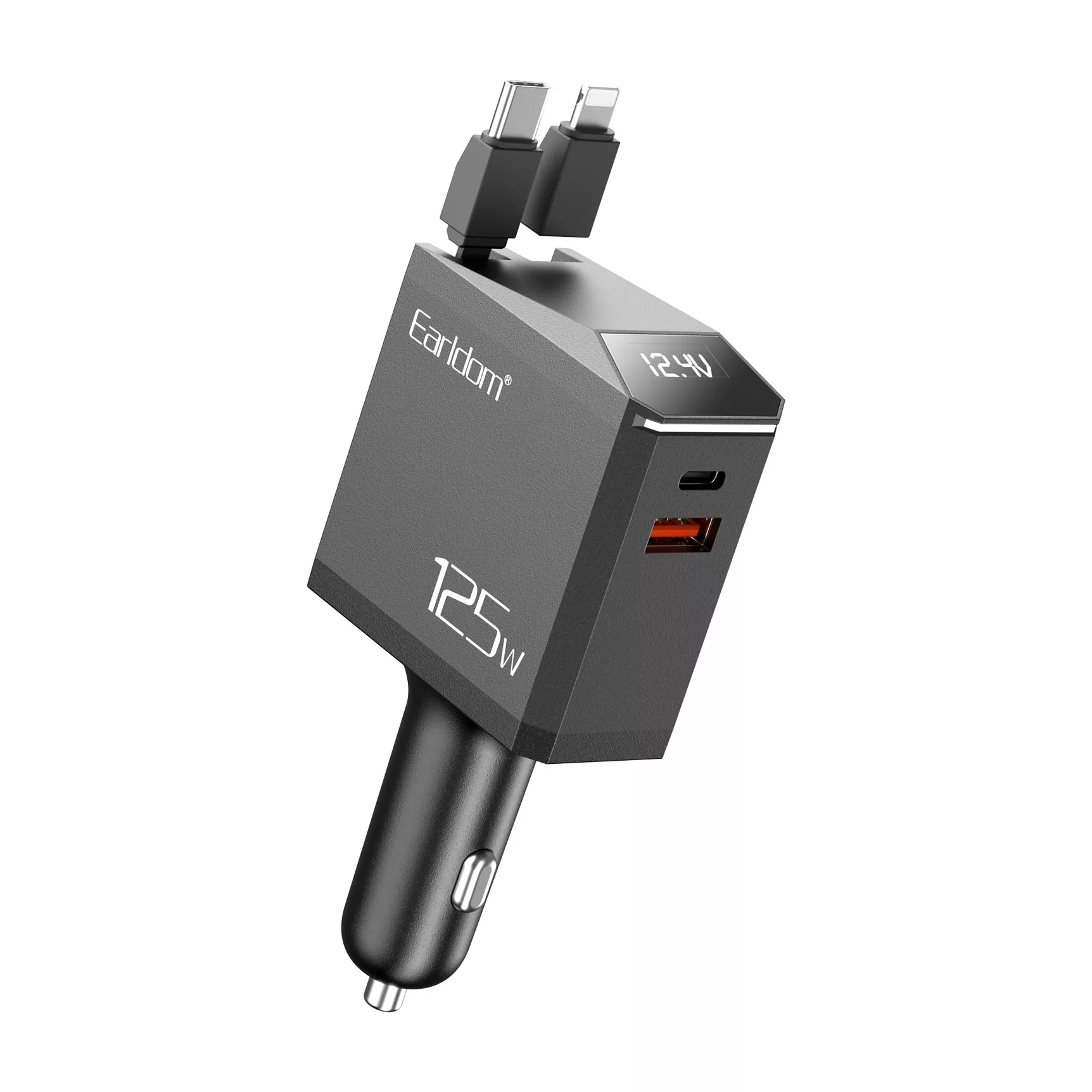 شارژر فندکی 125 وات 3 پورت ارلدام مدل 5IN1 CC47