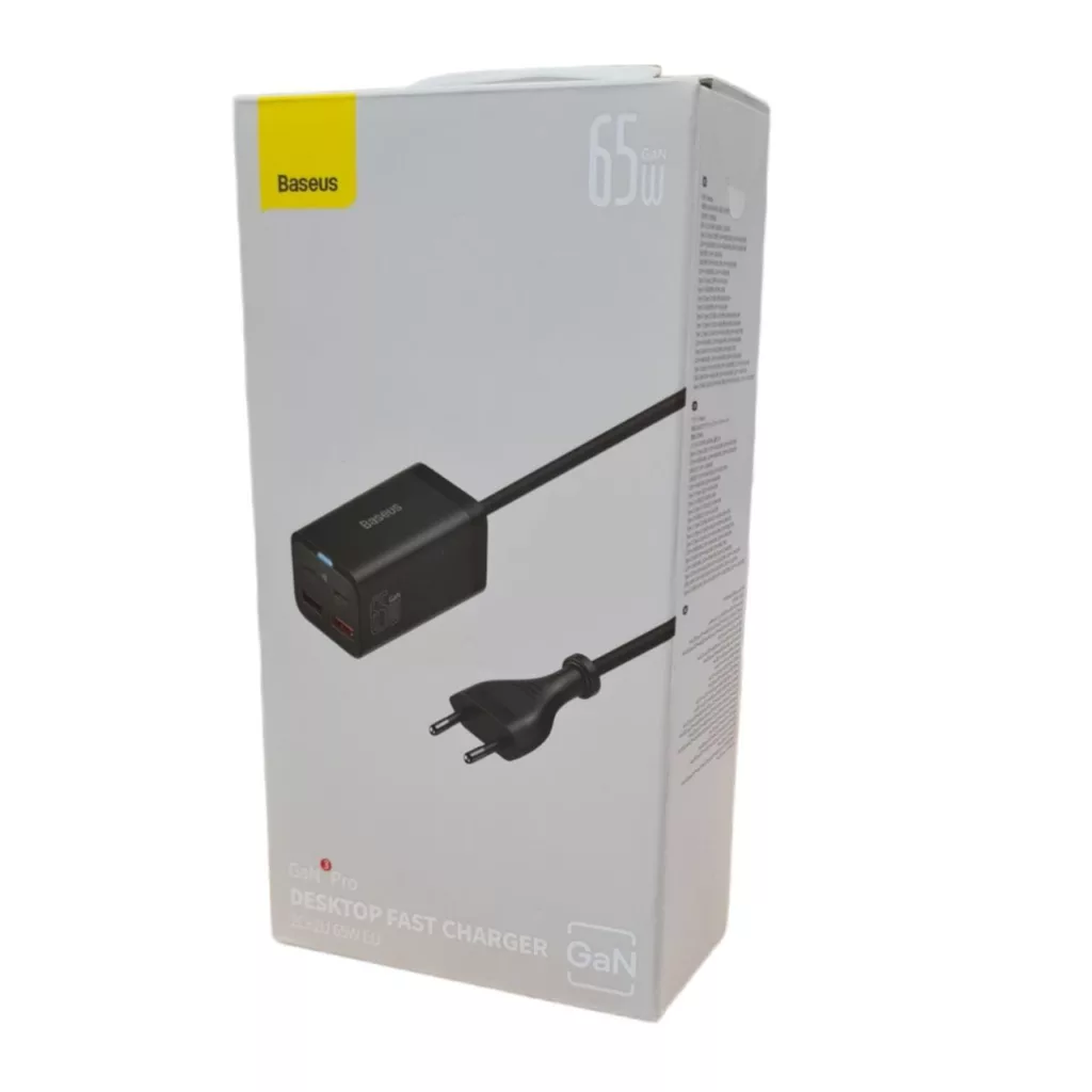 شارژر رومیزی 65 وات بیسوس مدل CCDK65E به همراه کابل تبدیل USB-C