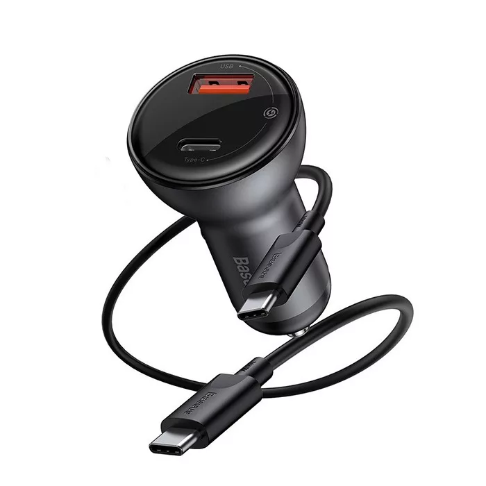 شارژر فندکی باسئوس مدل TZCCKX-0G به همراه کابل تبدیل USB-C