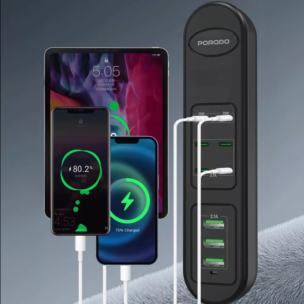 شارژر رومیزی 50وات پرودو مدل 50W Multi-Port USB Charging HUB