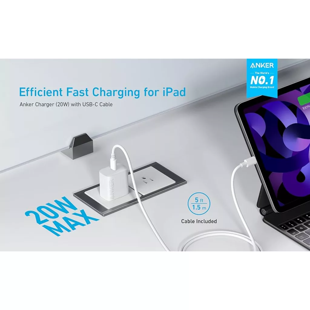 شارژر دیواری 20 وات انکر مدل A2347L21 به همراه کابل USB-C