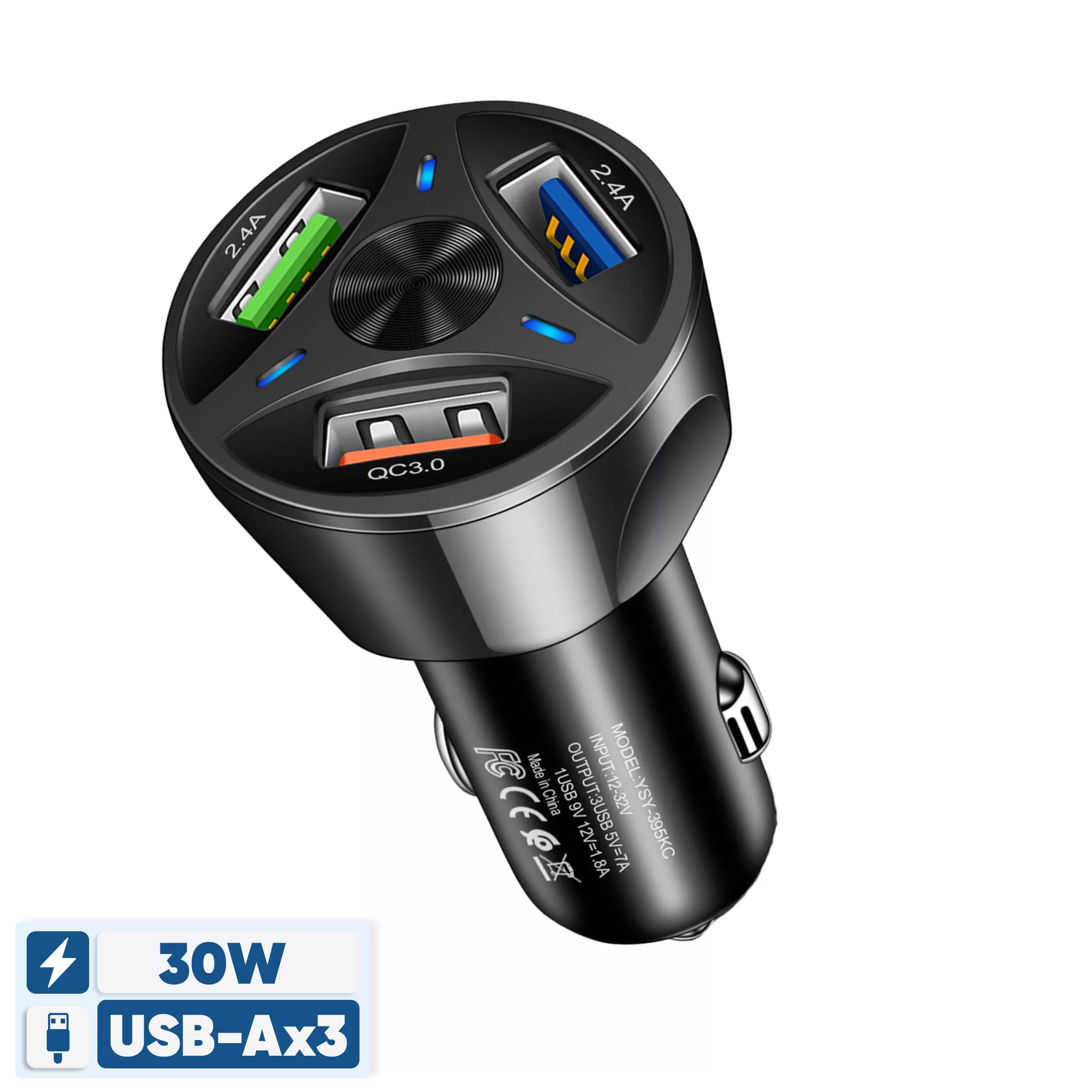 شارژر فندکی 30 وات مدل YSY-395KC شارژر فندکی 30 وات مدل YSY-395KC