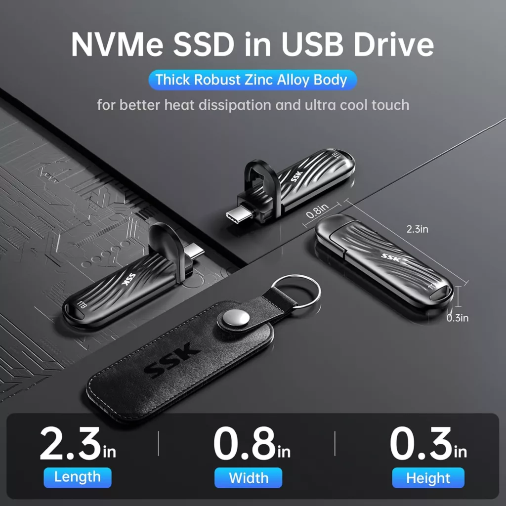 فلش مموری اس اس کا مدل SD320 SSD-DRIVE USB3.2 GEN2x2 2000MB/s ظرفیت 1 ترابایت