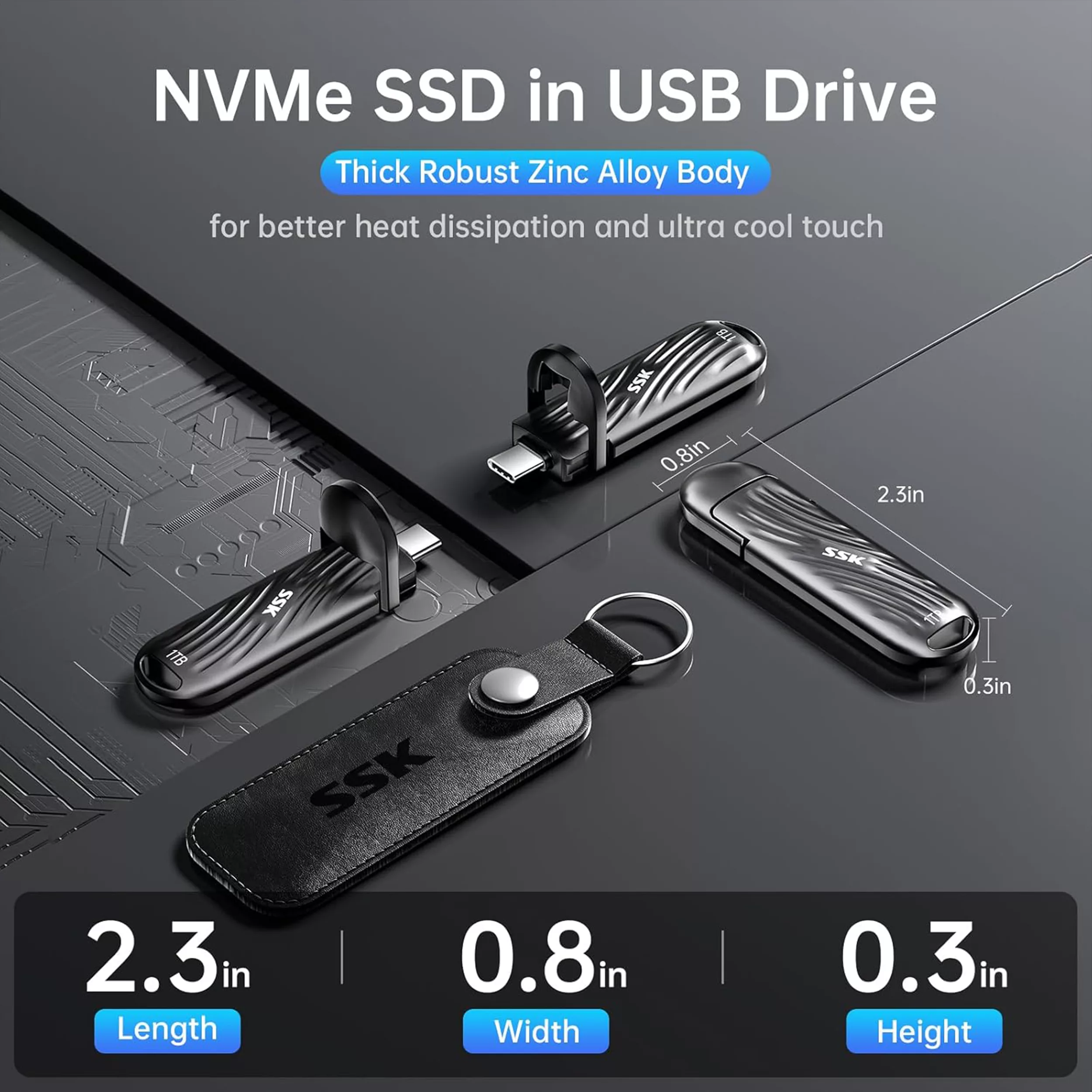 فلش مموری اس اس کا مدل SD320 SSD-DRIVE USB3.2 GEN2x2 2000MB/s ظرفیت 1 ترابایت