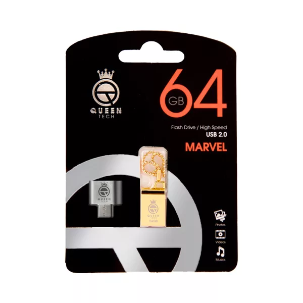 فلش مموری کوئین تک مدل MARVEL C-PLUS ظرفیت 64 گیگابایت به همراه مبدل USB-TYPE C