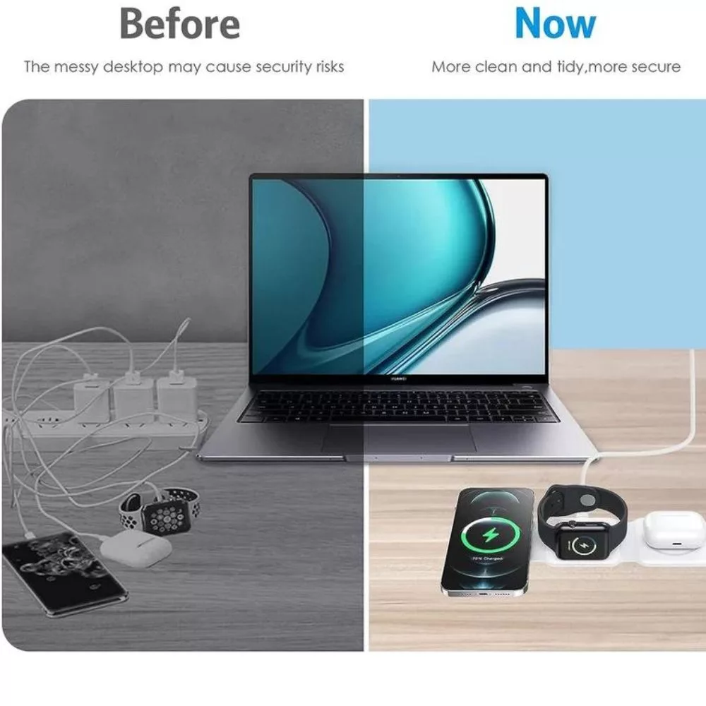 شارژر بی سیم مدل 3in1 magnetic wireless charger