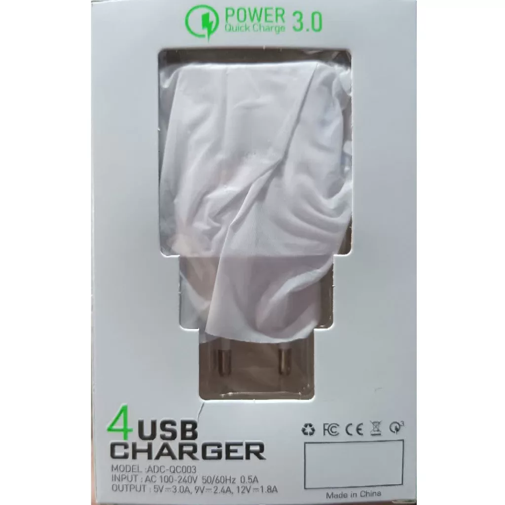 شارژر دیواری 20 وات 4 پورت مدل ADC-QC003