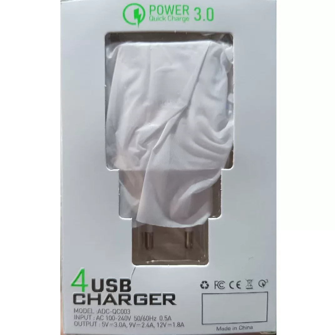 شارژر دیواری 20 وات 4 پورت مدل ADC-QC003