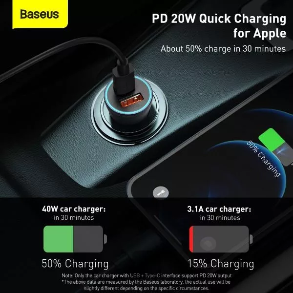 شارژر فندکی باسئوس مدل CCJD 40W