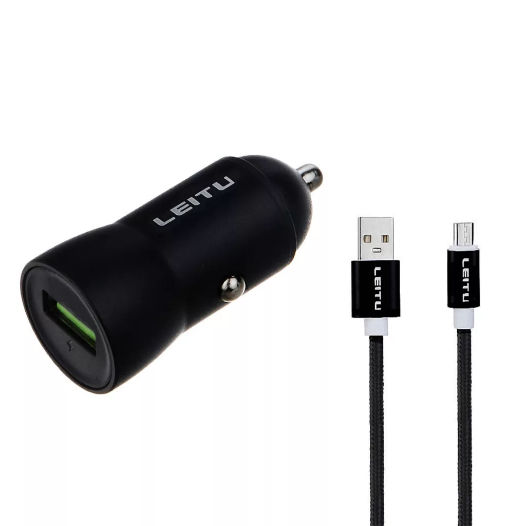 شارژر فندکی لیتو مدل LCC12 به همراه کابل تبدیل microUSB