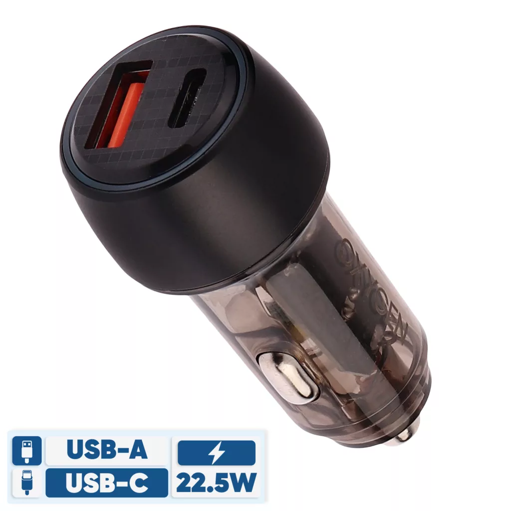 شارژر فندکی 22.5 وات دو پورت اکسیژن مدل AC-08