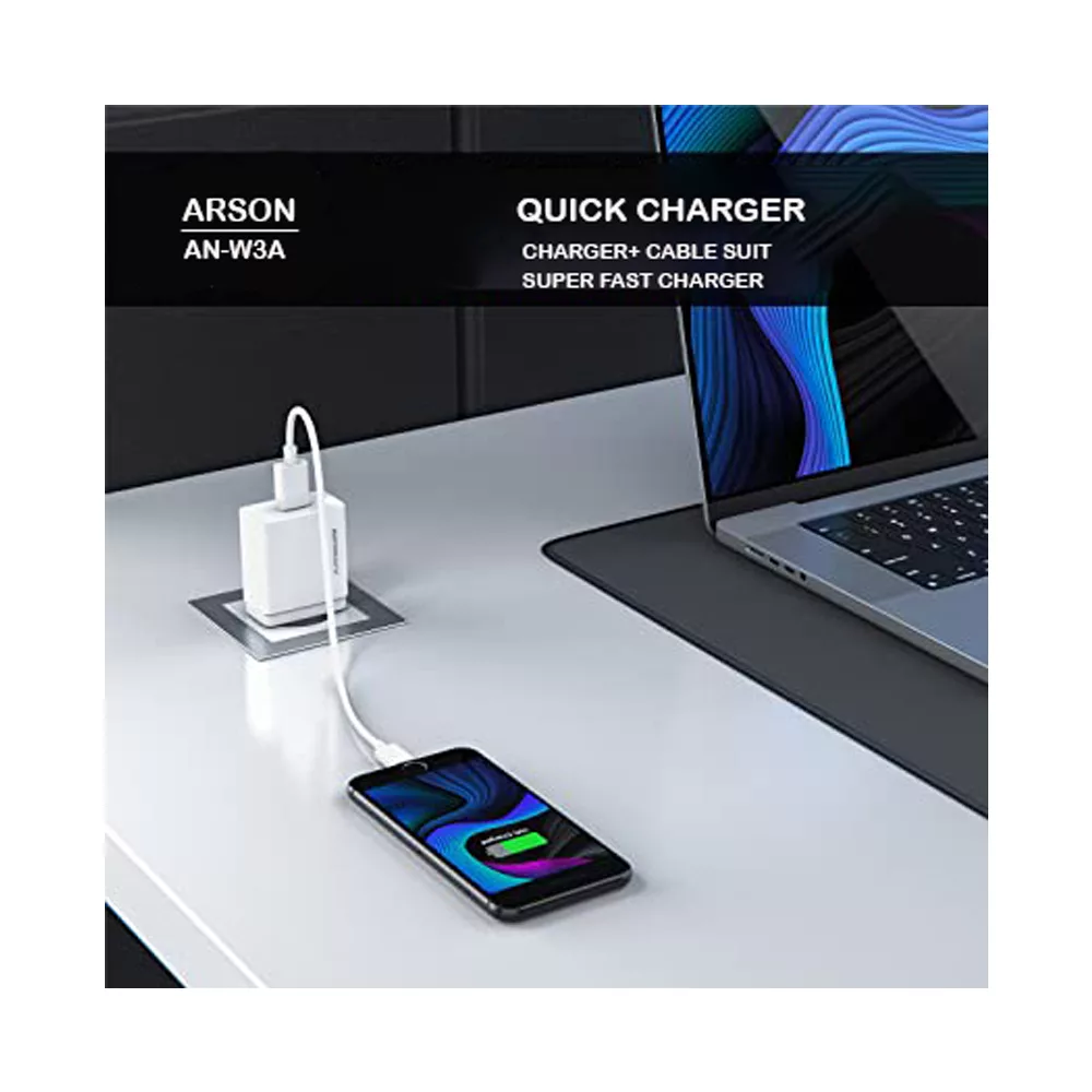 شارژر دیواری آرسون مدل AN-W3A  به همراه کابل microusb