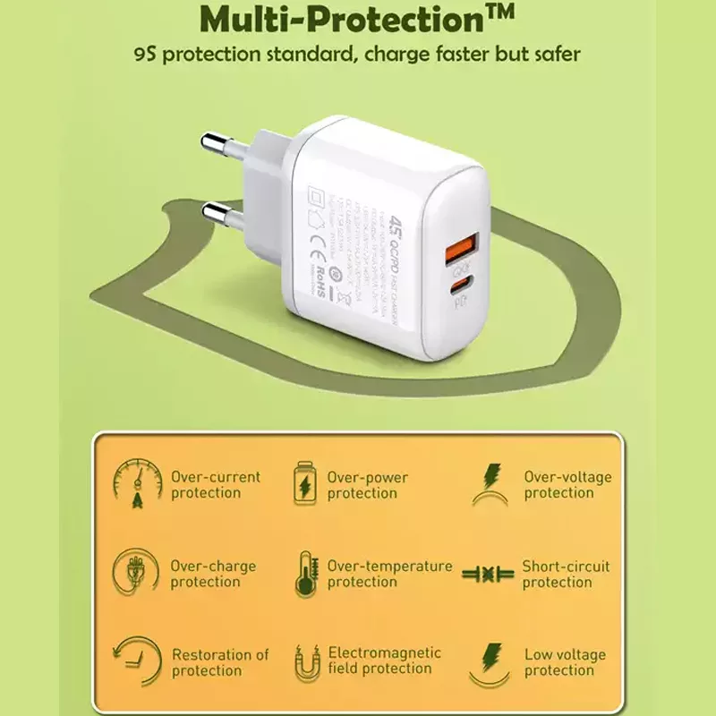 شارژر دیواری 45 وات الدینیو مدل A2526C به همراه کابل تبدیل USB-C