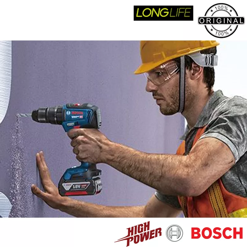 پیچ گوشتی شارژی چکشی 18 ولت بوش مدل فوق حرفه ای GSB 18V-50 Brushless + 3 Battery