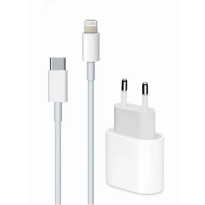 شارژر دیواری 20 وات دبلیو یو دبلیو مدل IPHONE 14 به همراه کابل تبدیل لایتنینگ