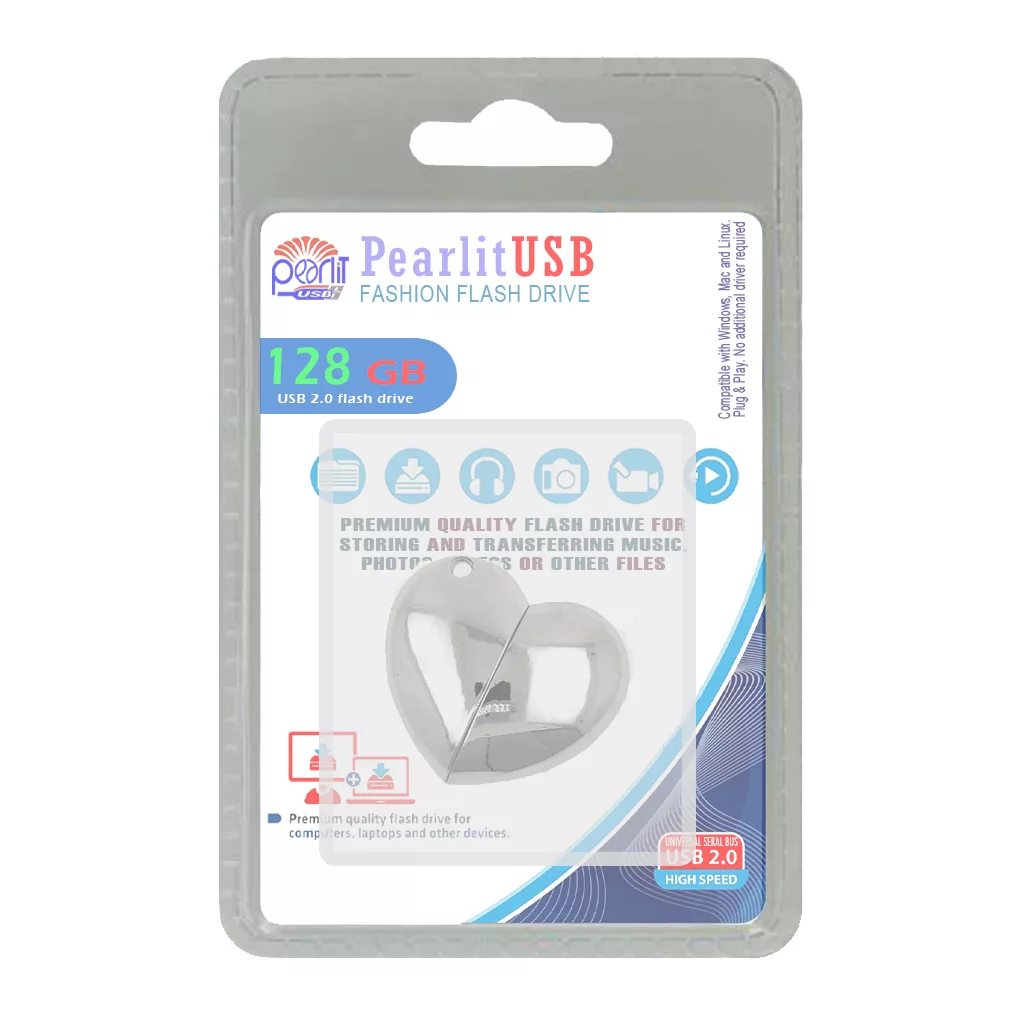 فلش مموری پرلیت یو اس بی مدل قلب کد W-09 ظرفیت 64 گیگابایت با رابط USB 2.0