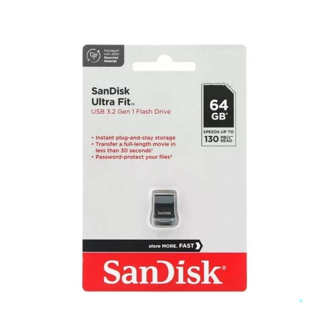 فلش مموری USB 3.2 سن دیسک مدل ULTRA FIT SDCZ430 ظرفیت 64 گیگابایت