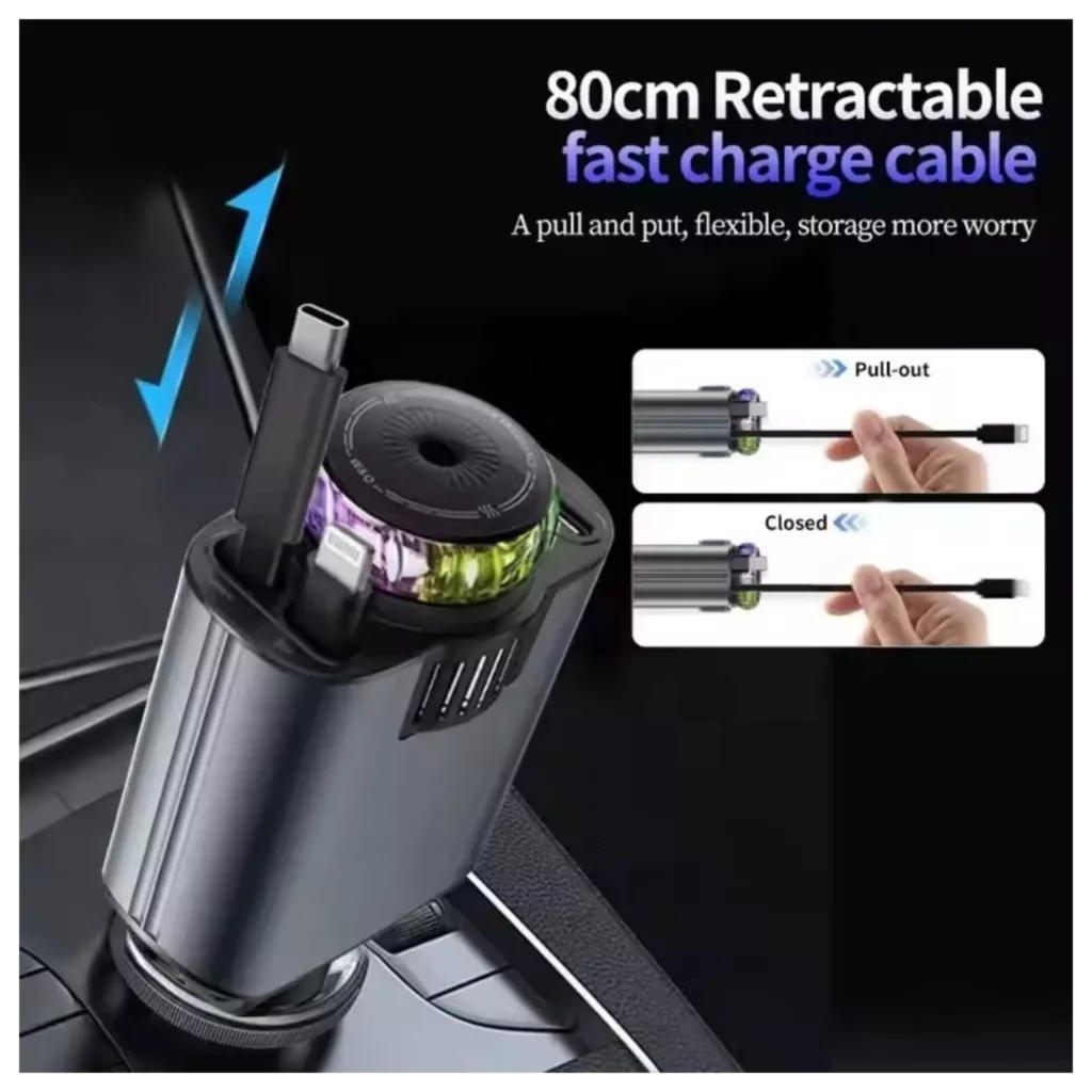 شارژر فندکی ۴۵ وات ۳ پورت مدل W&O