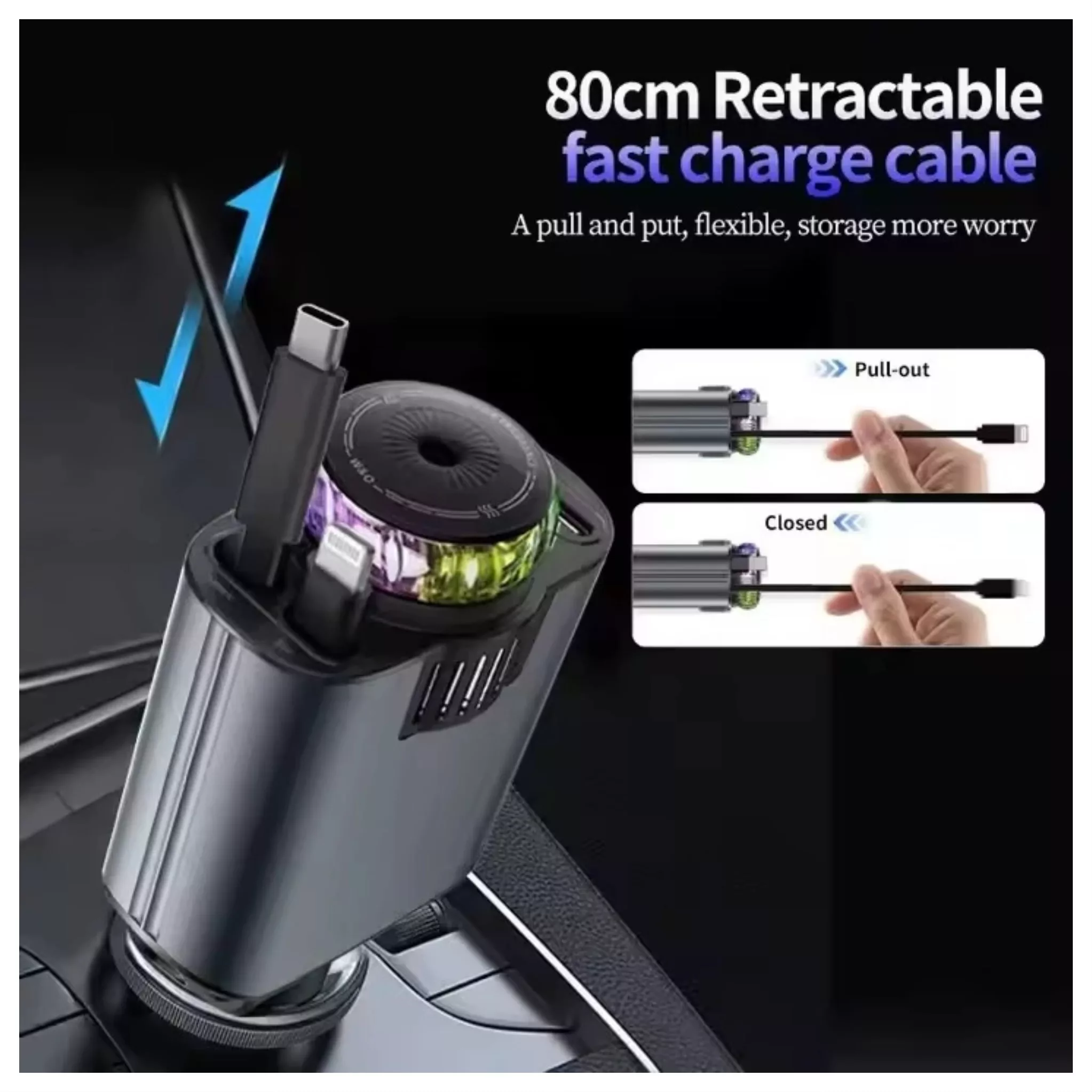 شارژر فندکی ۴۵ وات ۳ پورت مدل W&O