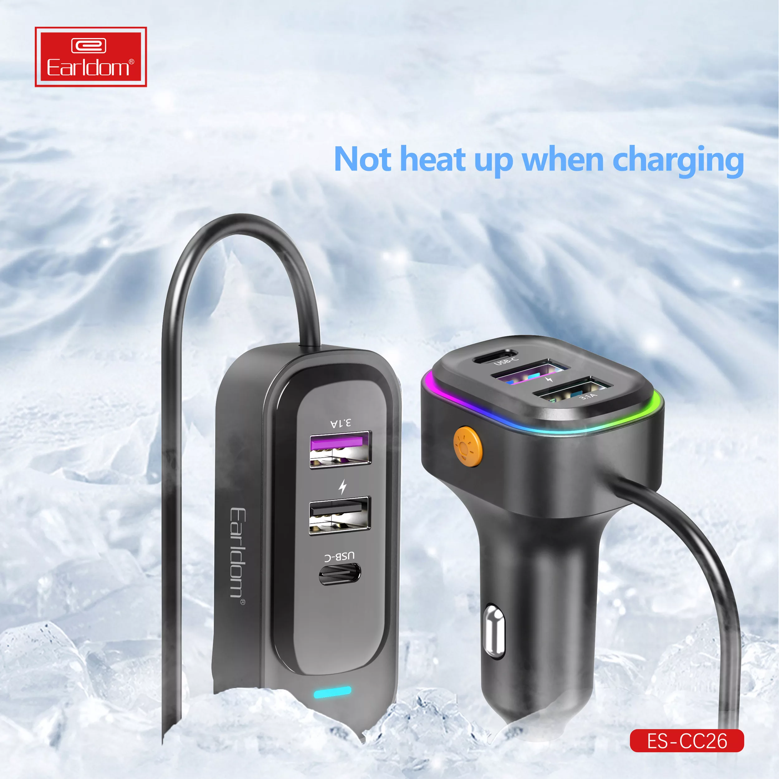 شارژر فندکی 65 وات ارلدام مدل 6IN1 CAR CHARGER CC26