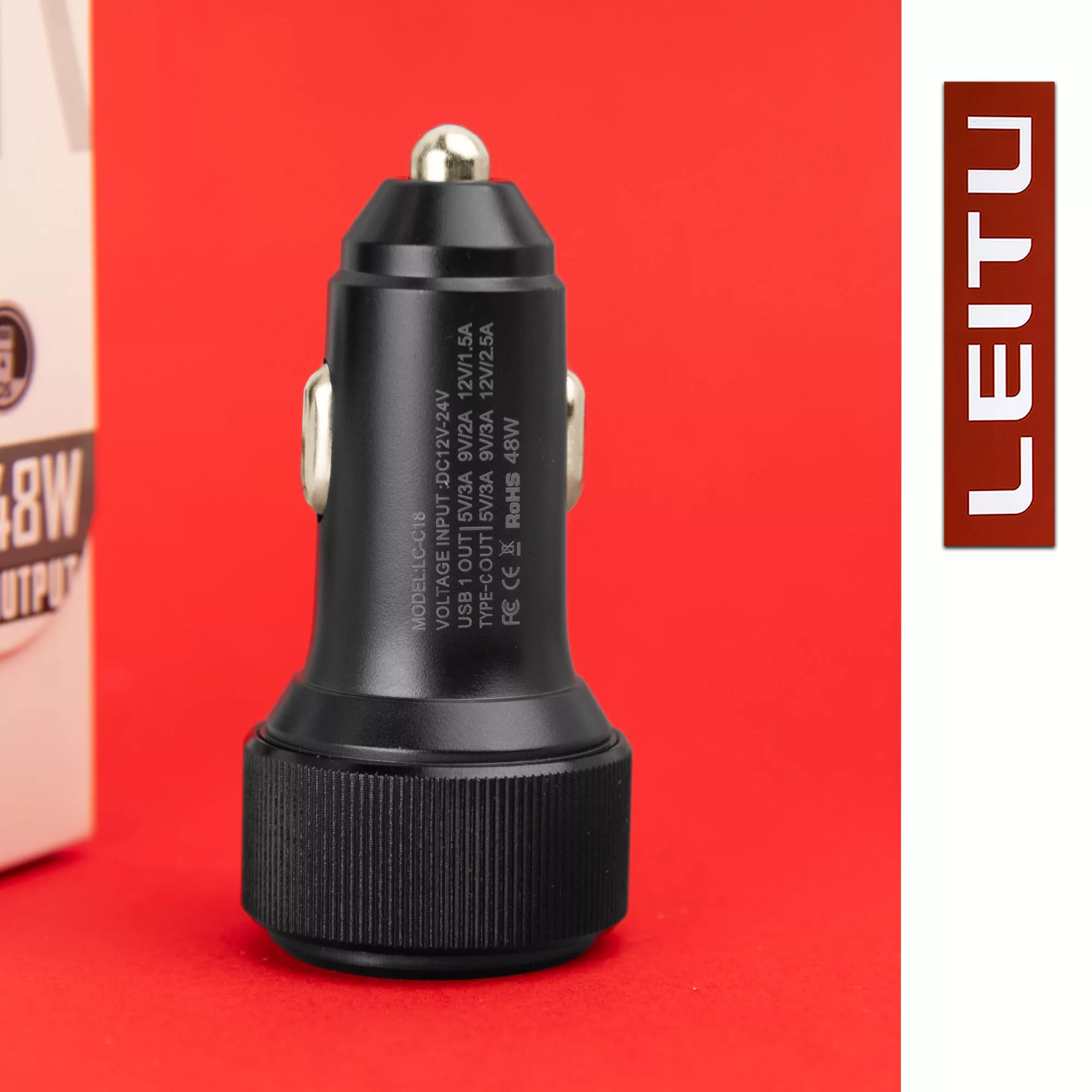 شارژر فندکی لیتو مدل LC-C18 48W به همراه کابل تبدیل MICRO USB