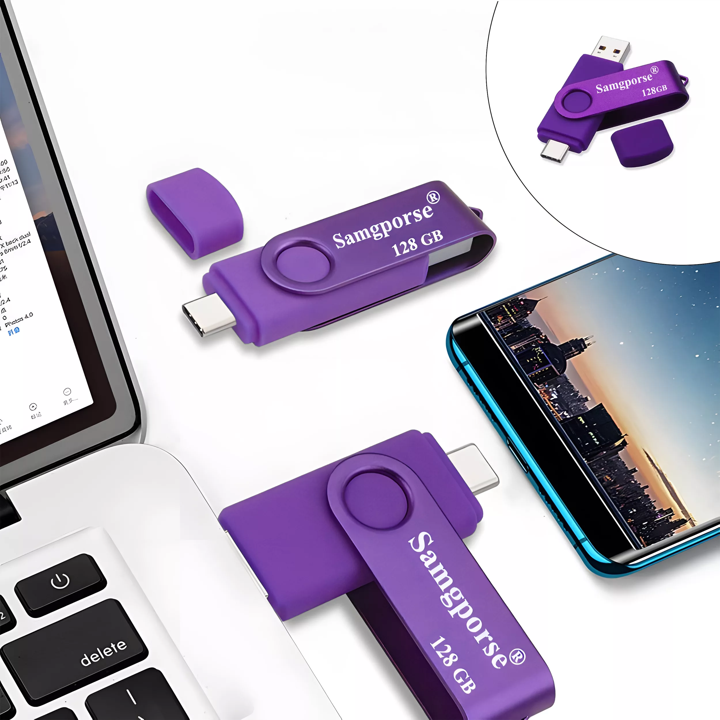 فلش مموری سمگپرس مدل OTG USB Type C ظرفیت 128 گیگابایت فلش مموری سمگپرس مدل OTG USB Type C ظرفیت 128 گیگابایت