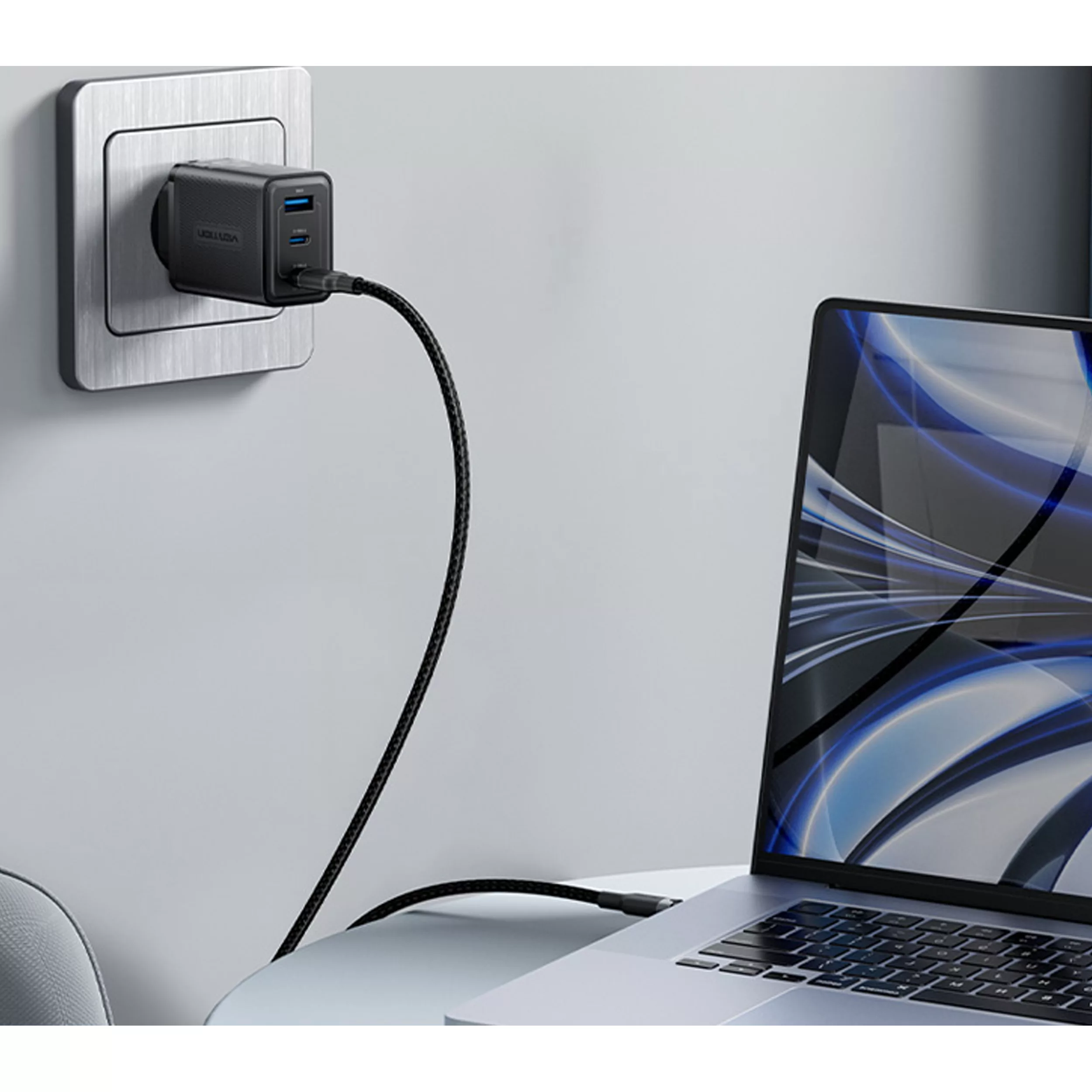 شارژر دیواری 65 وات سه پورت ونشن مدل FERB0-EU