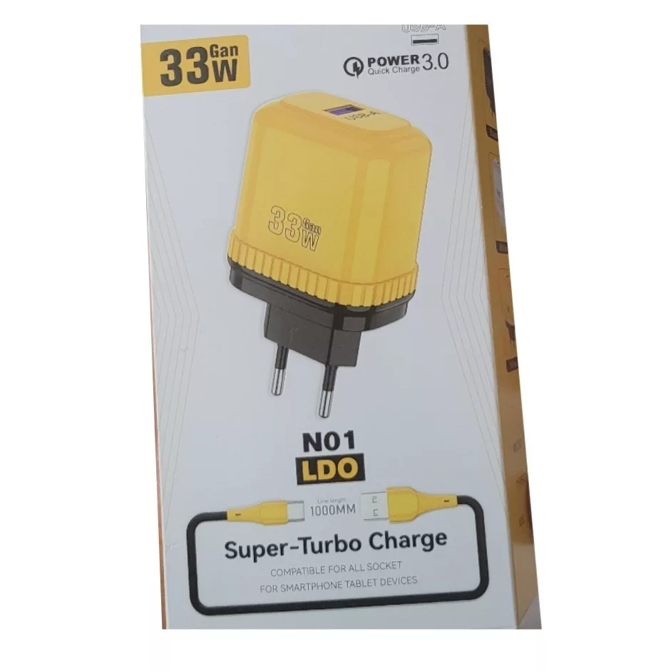 شارژر دیواری 33 وات مدل 33W به همراه کابل تبدیل usb-C