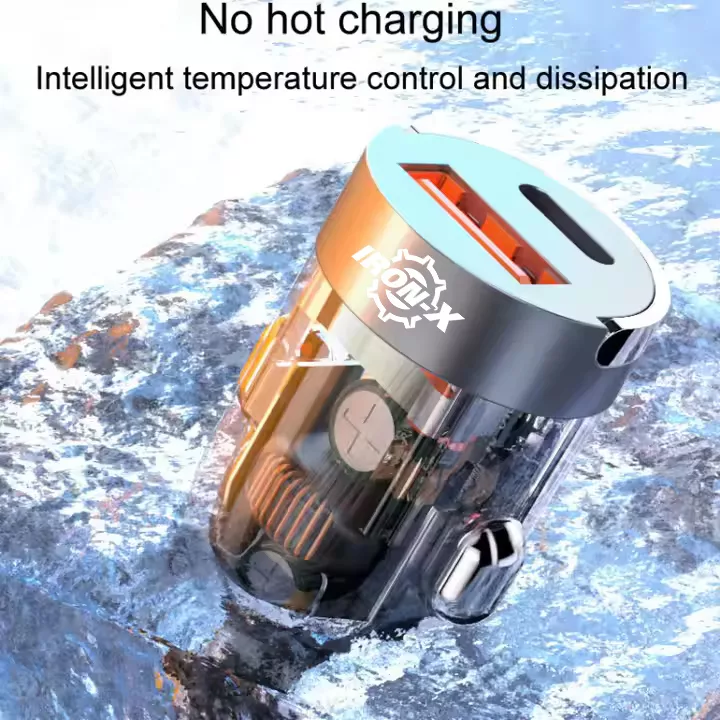 شارژر فندکی 60 وات دو پورت آیرون ایکس مدل SUPERFAST360