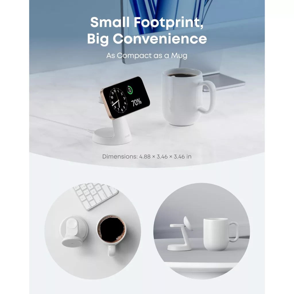 شارژر بی سیم 15 وات انکر مدل MagGo 3in1 A25M4