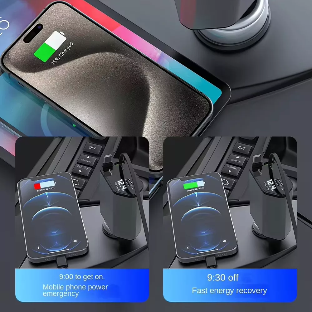 شارژر فندکی 120 وات 2 پورت توزو مدل Lonex C1