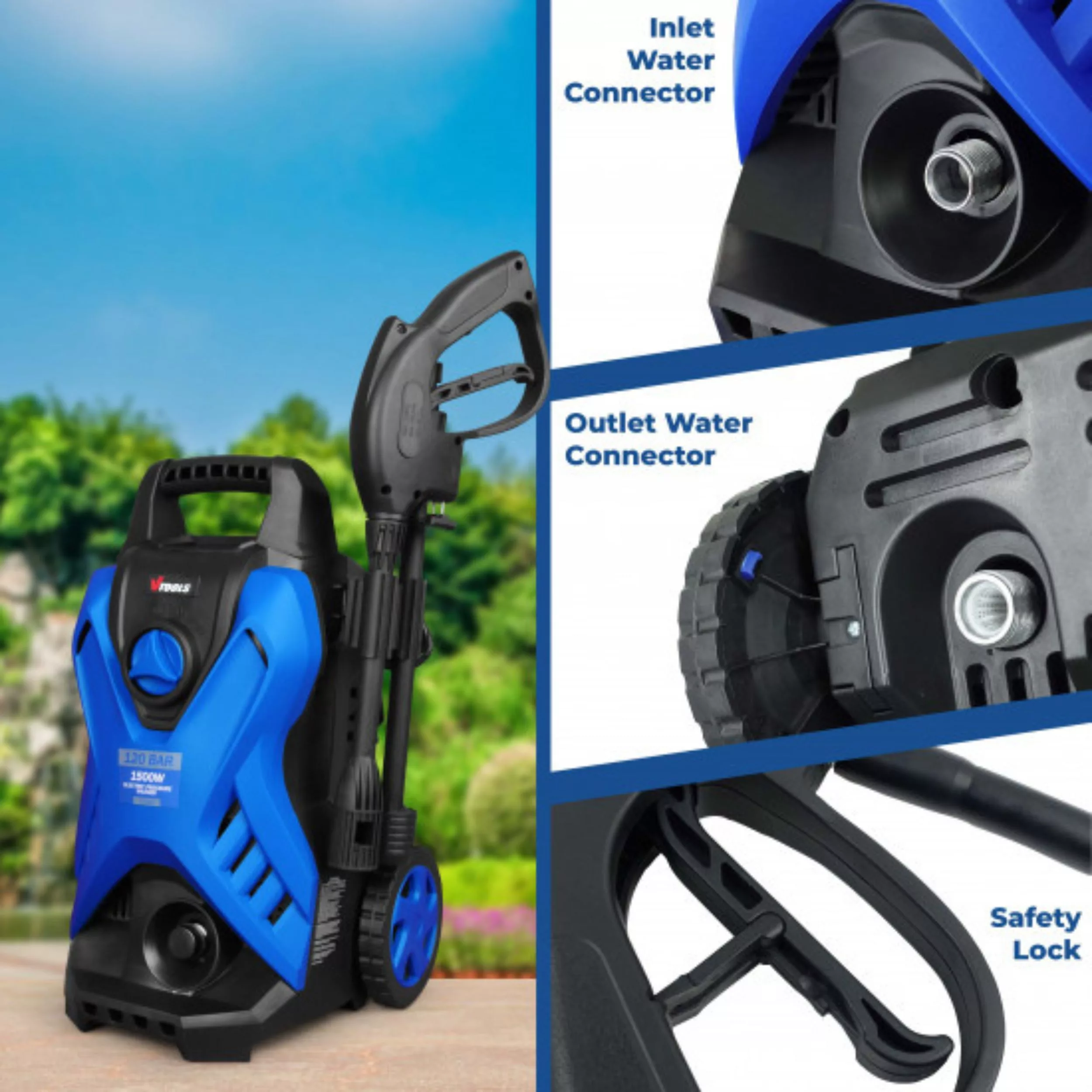 کارواش ذغالی 120 بار 1500 وات وی تولز مدل 1509 VT