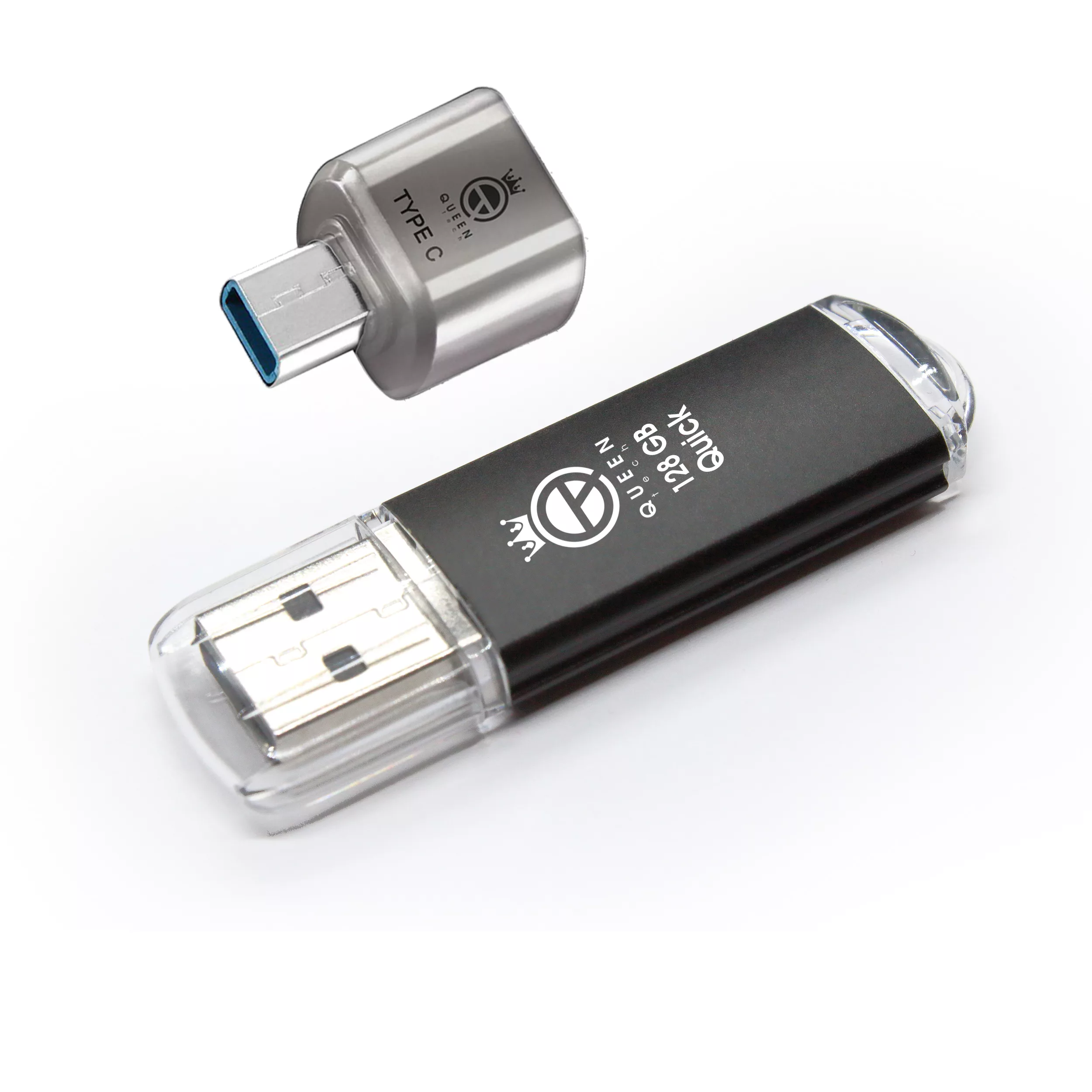 فلش مموری کوئین تک مدل QUICK C-PLUS ظرفیت 64 گیگا بایت به همراه مبدل usb-c otg فلش مموری کوئین تک مدل QUICK C-PLUS ظرفیت 64 گیگا بایت به همراه مبدل usb-c otg