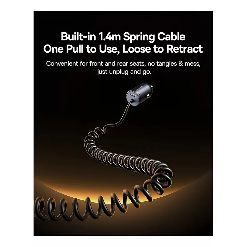 شارژر فندکی 30 وات بیسوس مدل B-TinSTC به همراه کابل USB-C