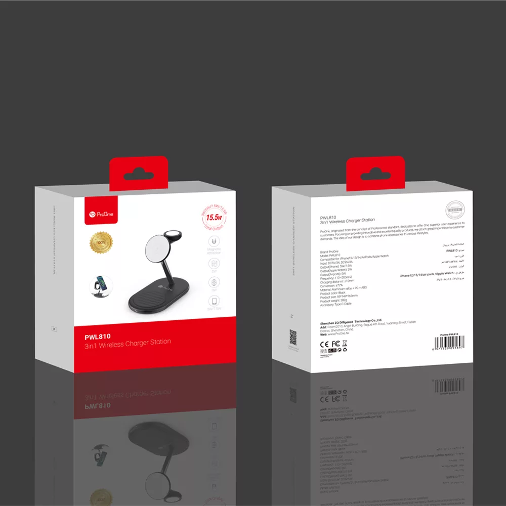 شارژر بی سیم 3 در 1 پرووان مدل PWL810