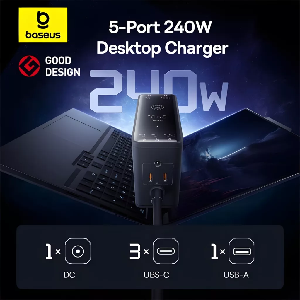 شارژر رومیزی 240 وات بیسوس مدل B-P101 240W