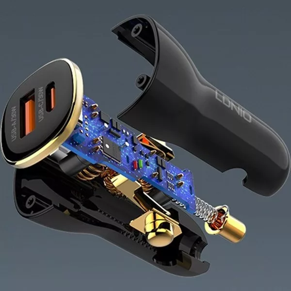 شارژر فندکی 60 وات الدینیو مدل LD-C103 به همراه کابل تبدیل usb