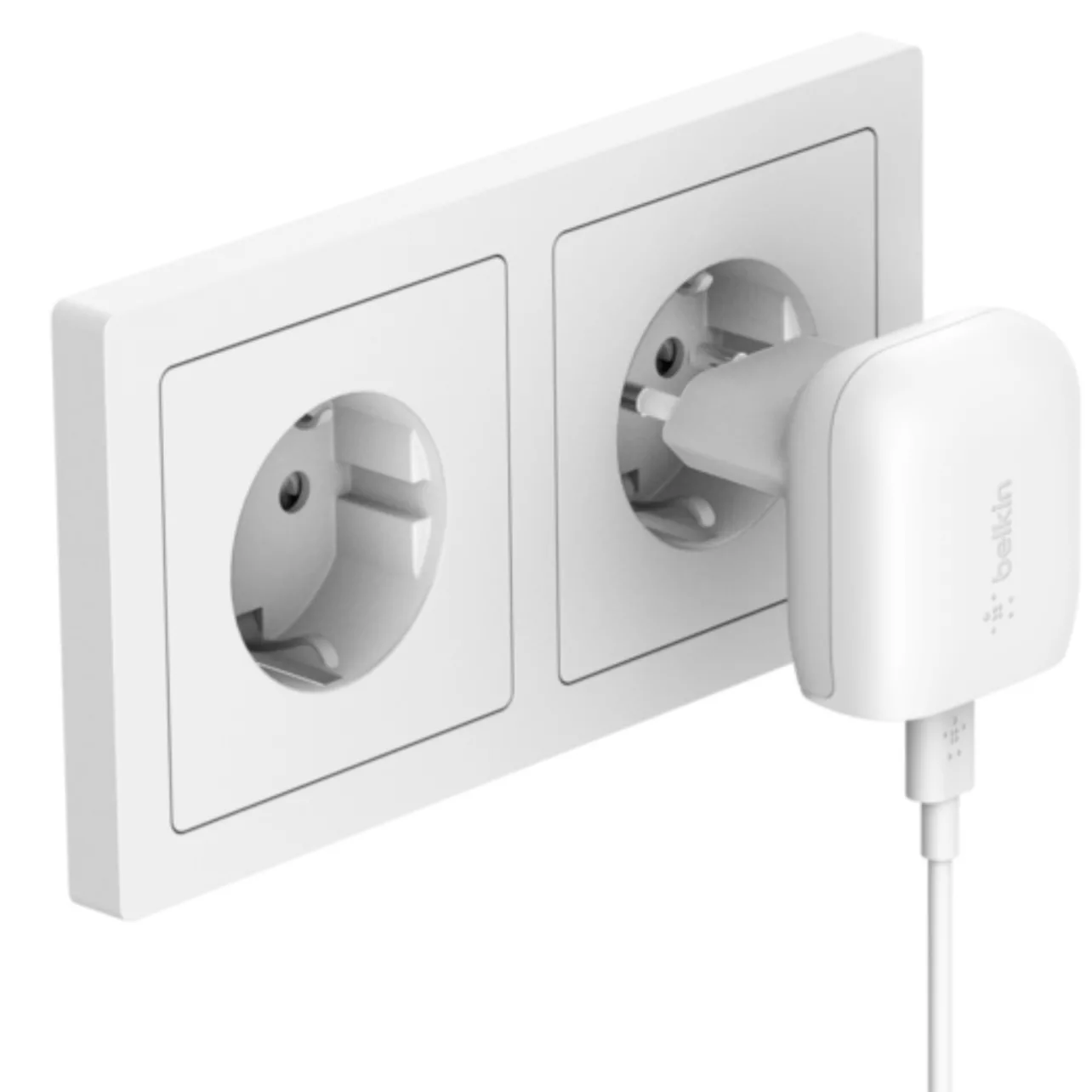 شارژر دیواری بلکین مدل WCA003vf04WH به همراه کابل لایتنینگ