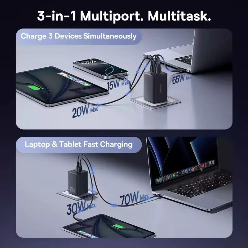 شارژر دیواری 100 وات بیسوس مدل EnerFill FE11 CCXFK100CE