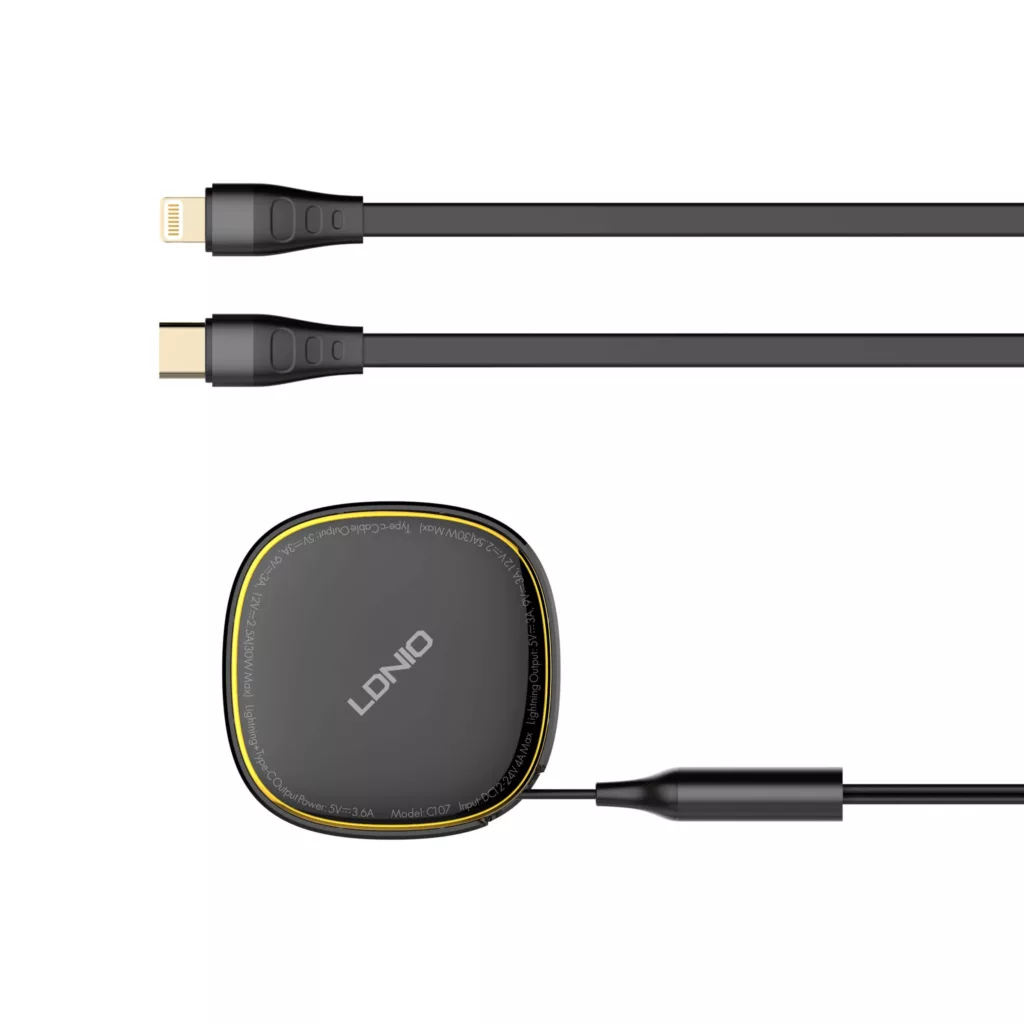 شارژر فندکی 30 وات الدینیو مدل c107