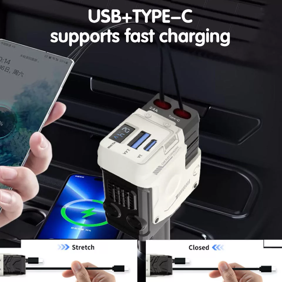 شارژر فندکی 120 وات کد 4in1