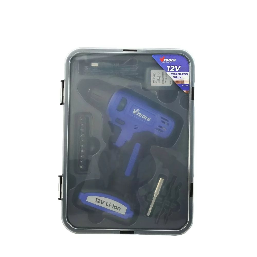 دریل پیچ گوشتی شارژی 12 ولت وی تولز مدل VT1216